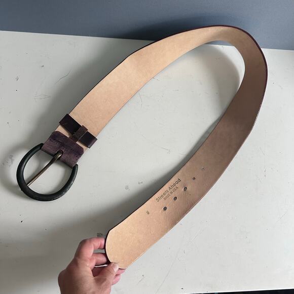 Streets Ahead belt Medium embroidered chunky brown western boho‎ distressed hips main image 6
